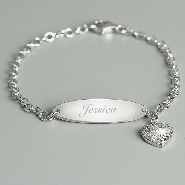 Personalised Children's Sterling Silver and Cubic Zirconia Bracelet available to buy at www.giftsfinder.co.uk