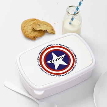 Buy Personalised Children's Superhero Lunch Box available now at www.giftsfinder.co.uk