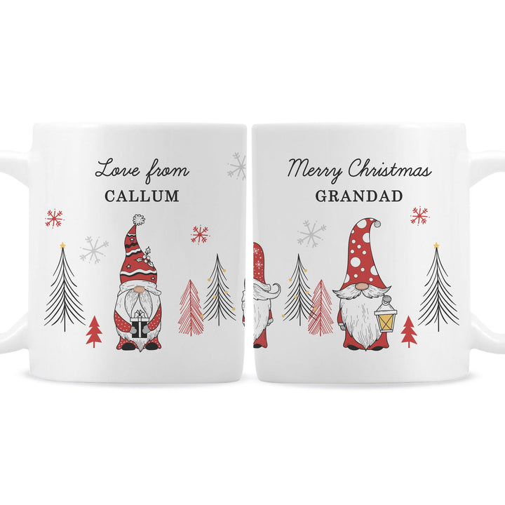 Personalised Christmas Gonk Pattern Mug available to buy at www.giftsfinder.co.uk