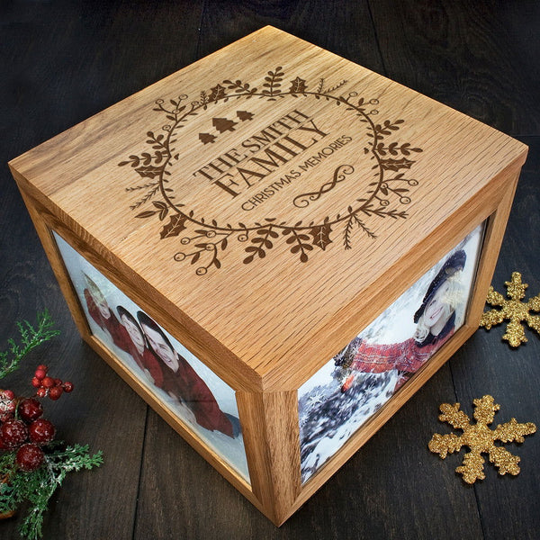 Personalised Christmas Memory Box Traditional Design available to buy at www.giftsfinder.co.uk