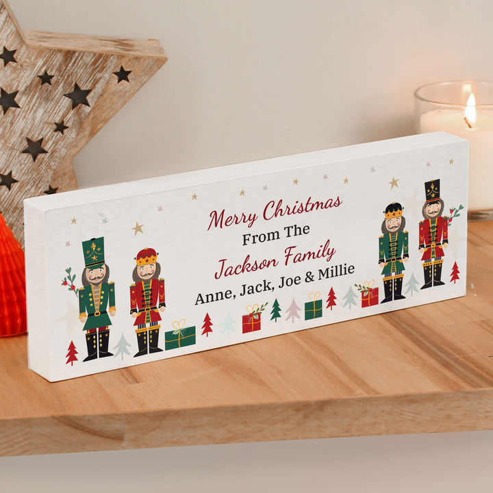 Personalised Christmas Nutcracker Wooden Mantel Ornament available to buy at www.giftsfinder.co.uk