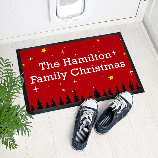 Personalised Christmas Scene Doormat available to buy at www.giftsfinder.co.uk