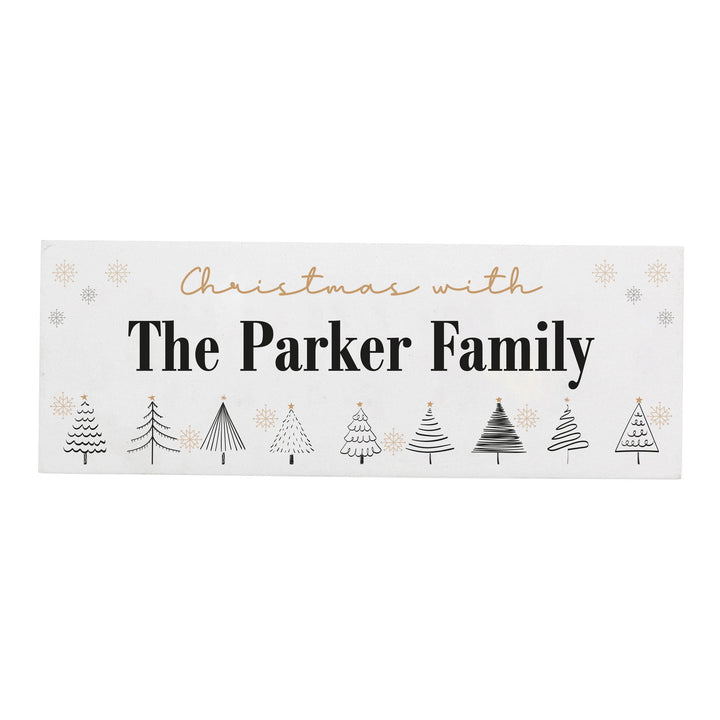 Personalised Christmas Tree Wooden Mantel Ornament available to buy at www.giftsfinder.co.uk