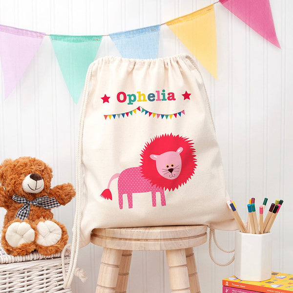 Personalised Circus Cotton Nursery Bag available to buy at www.giftsfinder.co.uk