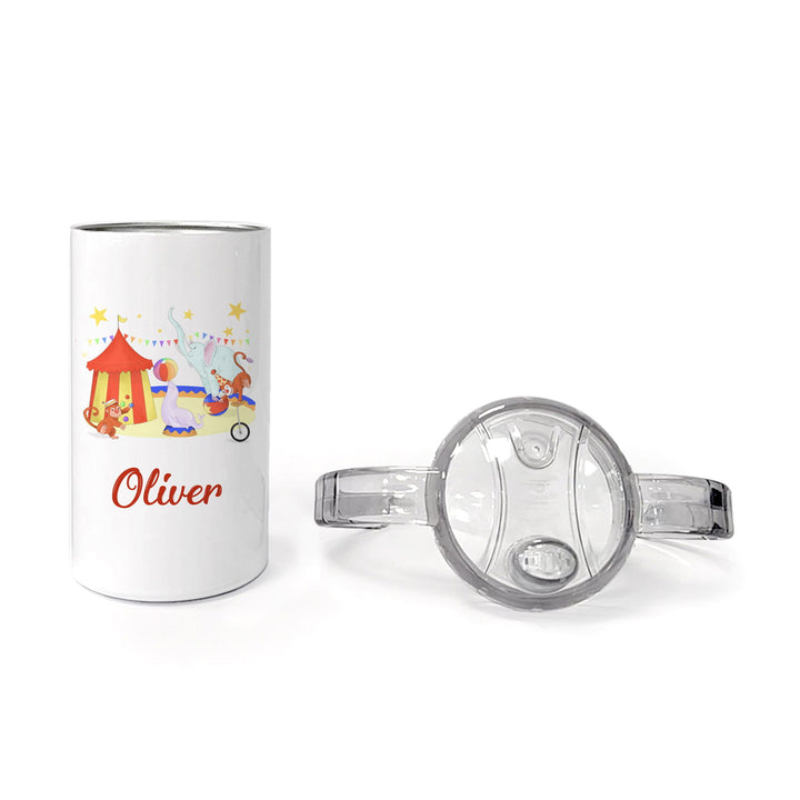 Personalised Circus Kids Sippy Cup available to buy at www.giftsfinder.co.uk