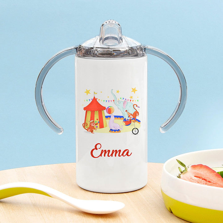 Personalised Circus Kids Sippy Cup available to buy at www.giftsfinder.co.uk