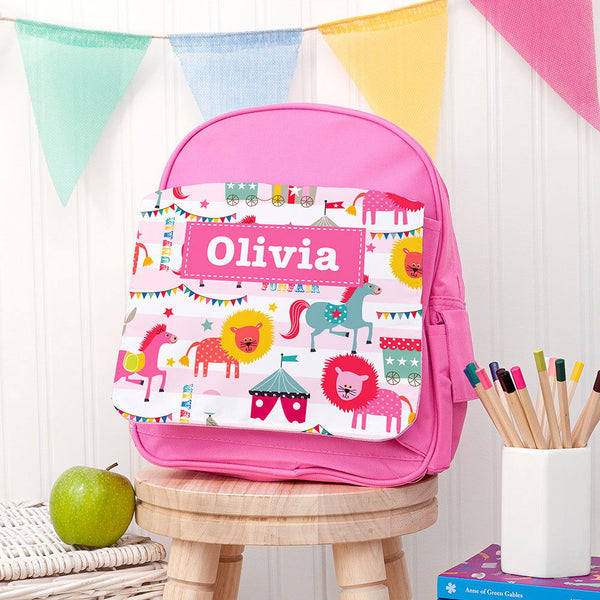 Personalised Circus Rucksack available to buy at www.giftsfinder.co.uk