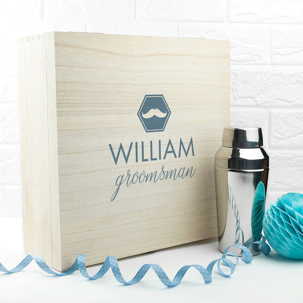 Personalised Classic Groomsman Box available to buy at www.giftsfinder.co.uk