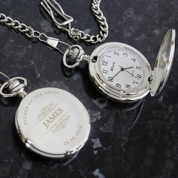 Personalised Classic Pocket Fob Watch available to buy at www.giftsfinder.co.uk