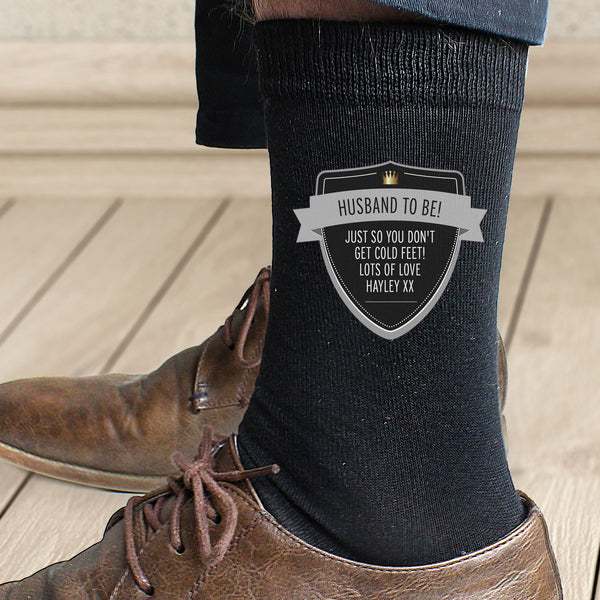 Personalised Classic Shield Men's Socks available to buy at www.giftsfinder.co.uk