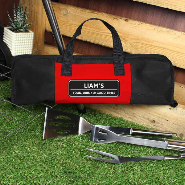 Personalised Classic Stainless Steel BBQ Kit available to buy at www.giftsfinder.co.uk