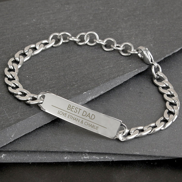 Personalised Classic Stainless Steel Unisex Bracelet available to buy at www.giftsfinder.co.uk