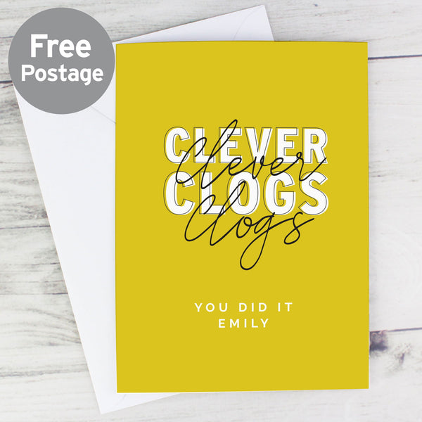 Personalised Clever Clogs Card available to buy at www.giftsfinder.co.uk