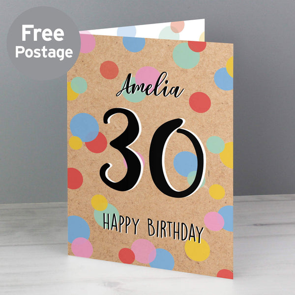 Personalised Colour Confetti Birthday Card available to buy at www.giftsfinder.co.uk