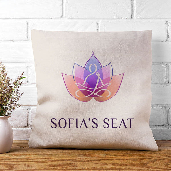 Personalised Colourful Lotus Cushion Cover available to buy at www.giftsfinder.co.uk