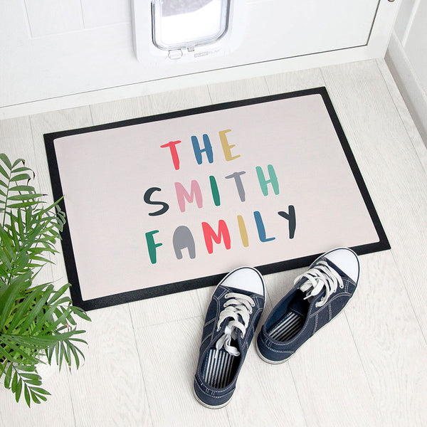 Personalised Colourful Message Doormat available to buy at www.giftsfinder.co.uk