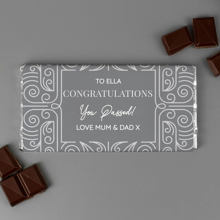 Personalised Congratulations Milk Chocolate Bar available to buy at www.giftsfinder.co.uk