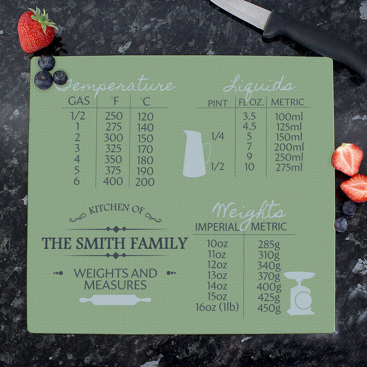 Personalised Conversions Glass Chopping Board/Worktop Saver available to buy at www.giftsfinder.co.uk