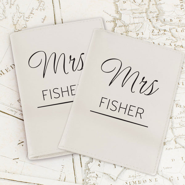 Personalised Couples Cream Passport Holders available to buy at www.giftsfinder.co.uk