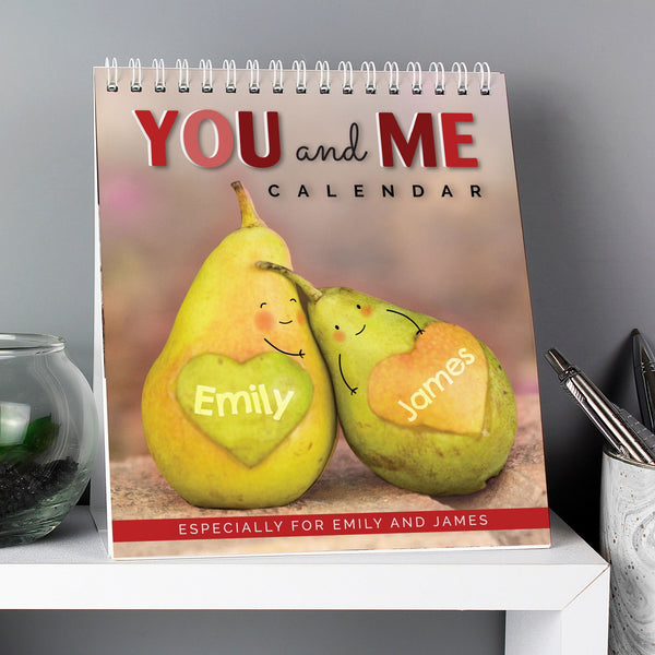 Personalised Couples Desk Calendar available to buy at www.giftsfinder.co.uk