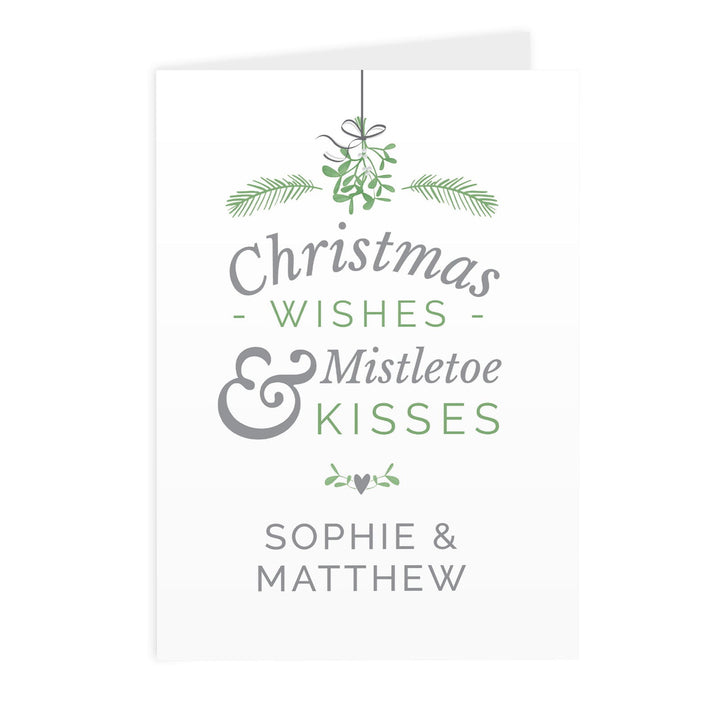 Personalised Couples Mistletoe Card available to buy at www.giftsfinder.co.uk