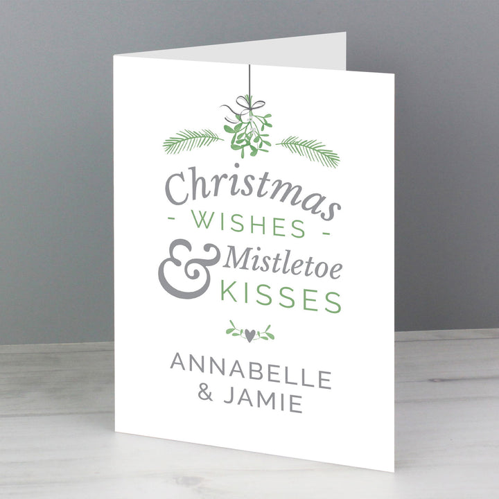 Personalised Couples Mistletoe Card available to buy at www.giftsfinder.co.uk