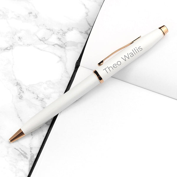 Personalised Cross Century Ii Pen In White available to buy at www.giftsfinder.co.uk