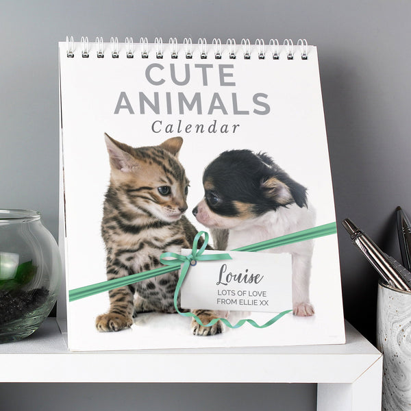 Personalised Cute Animals Desk Calendar available to buy at www.giftsfinder.co.uk