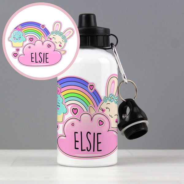 Personalised Cute Bunny Drinks Bottle available to buy at www.giftsfinder.co.uk