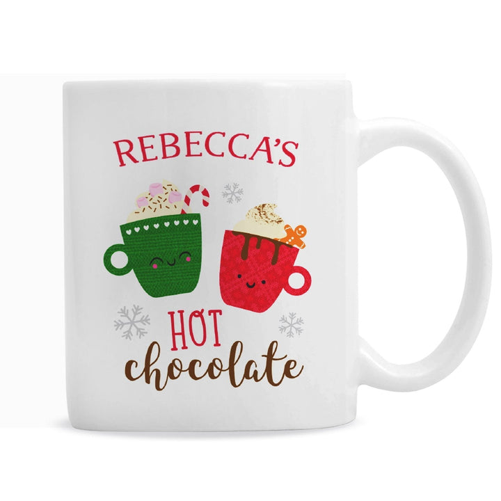 Personalised Cute Christmas Hot Chocolate Mug available to buy at www.giftsfinder.co.uk