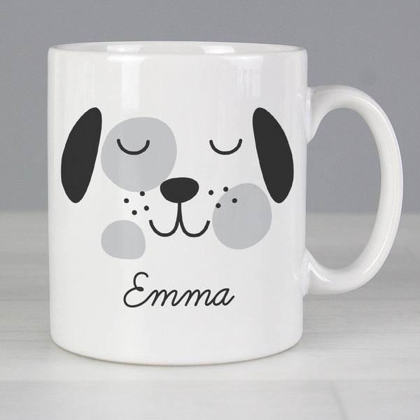 Personalised Cute Dog Face Mug available to buy at www.giftsfinder.co.uk