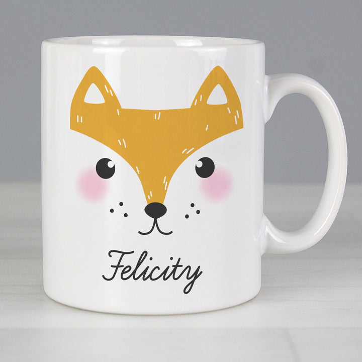 Personalised Cute Fox Face Mug available to buy at www.giftsfinder.co.uk