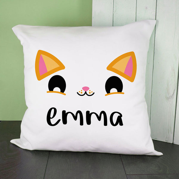 Personalised Cute Kitten Eyes Cushion Cover available to buy at www.giftsfinder.co.uk