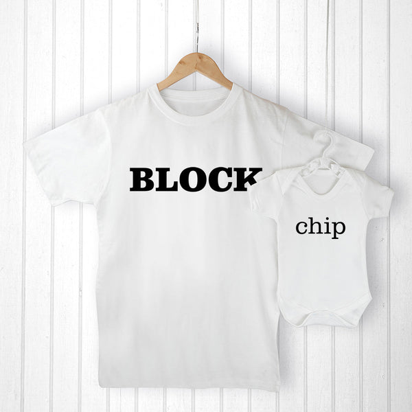 Personalised Daddy And Me Chip Off The Old Block Set available to buy at www.giftsfinder.co.uk