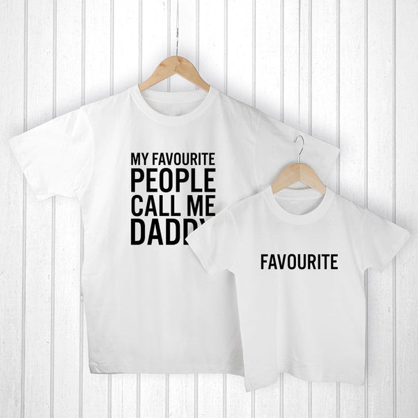 Personalised Daddy And Me Favourite People White T-Shirts available to buy at www.giftsfinder.co.uk