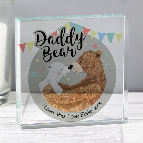 Personalised Daddy Bear Crystal Token available to buy at www.giftsfinder.co.uk