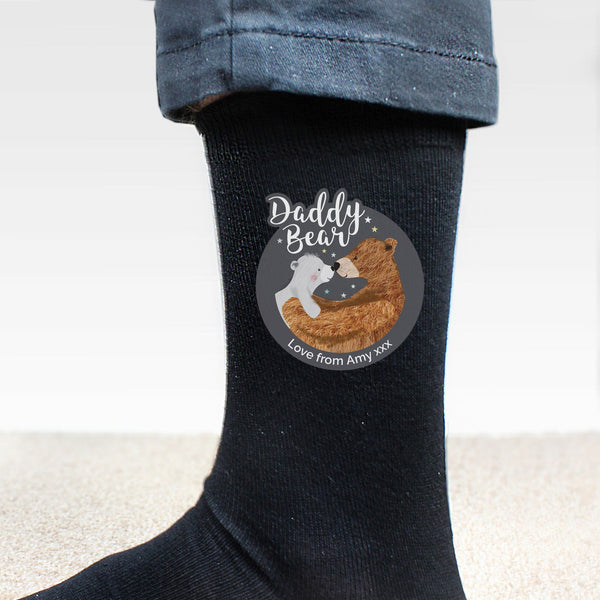 Personalised Daddy Bear Men's Socks available to buy at www.giftsfinder.co.uk