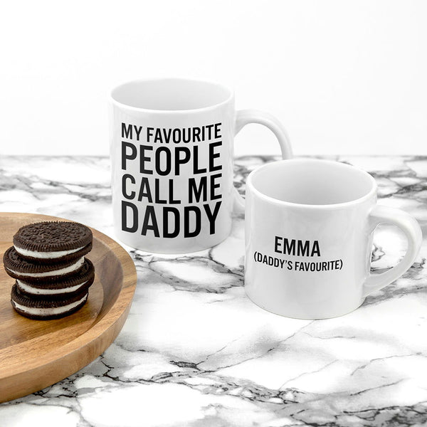 Personalised Daddy & Me Favourite People Mugs available to buy at www.giftsfinder.co.uk