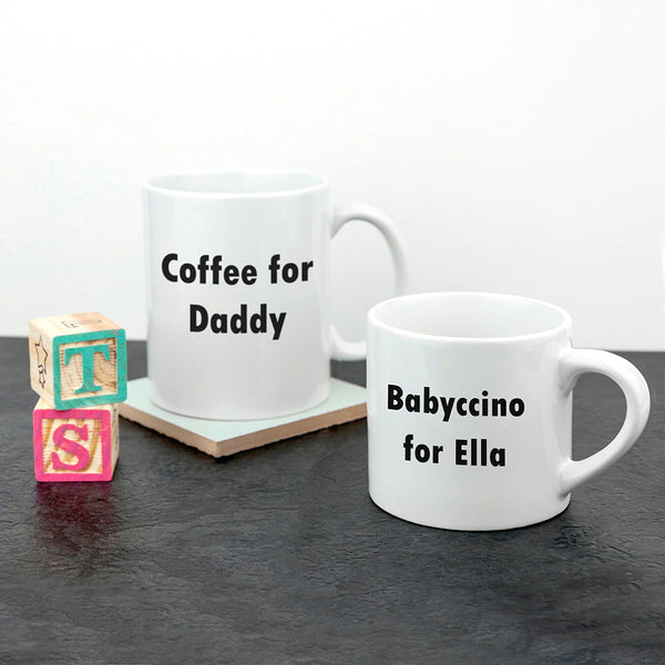 Personalised Daddy & Me Tea Time Mugs available to buy at www.giftsfinder.co.uk