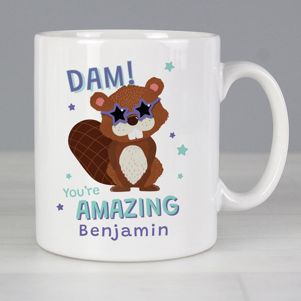 Personalised Dam You're Amazing Mug available to buy at www.giftsfinder.co.uk