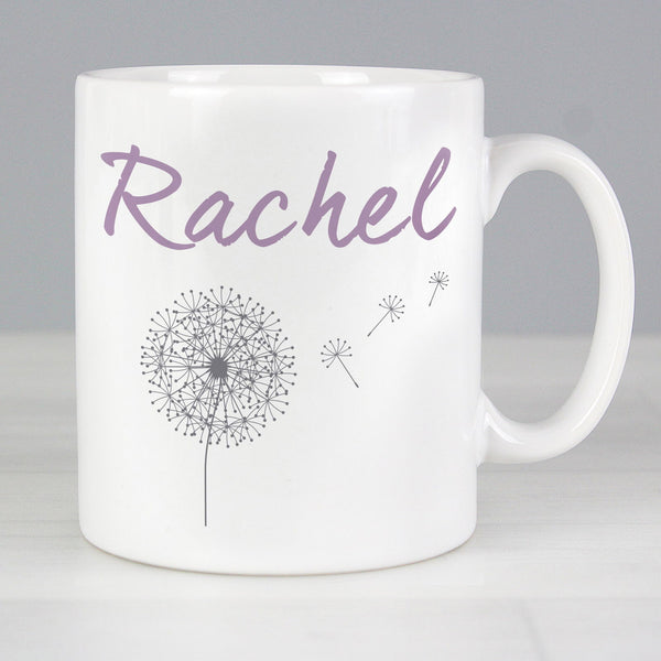 Personalised Dandelion Mug available to buy at www.giftsfinder.co.uk