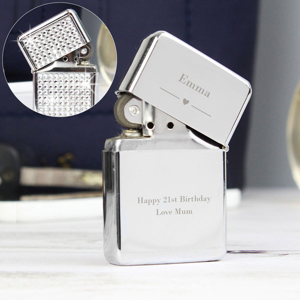 Personalised Decorative Heart Diamante Lighter available to buy at www.giftsfinder.co.uk