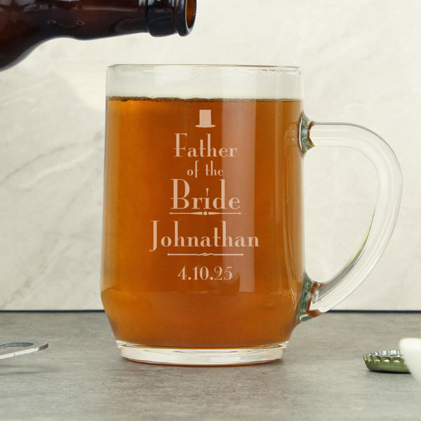 Personalised Decorative Wedding Father of the Bride Tankard available to buy at www.giftsfinder.co.uk