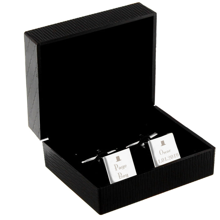 Personalised Decorative Wedding Page Boy Cufflinks available to buy at www.giftsfinder.co.uk