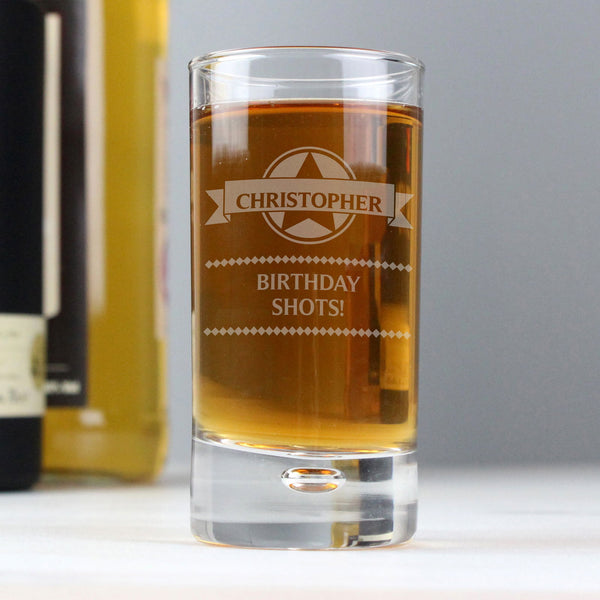 Personalised Diamond Bubble Shot Glass available to buy at www.giftsfinder.co.uk