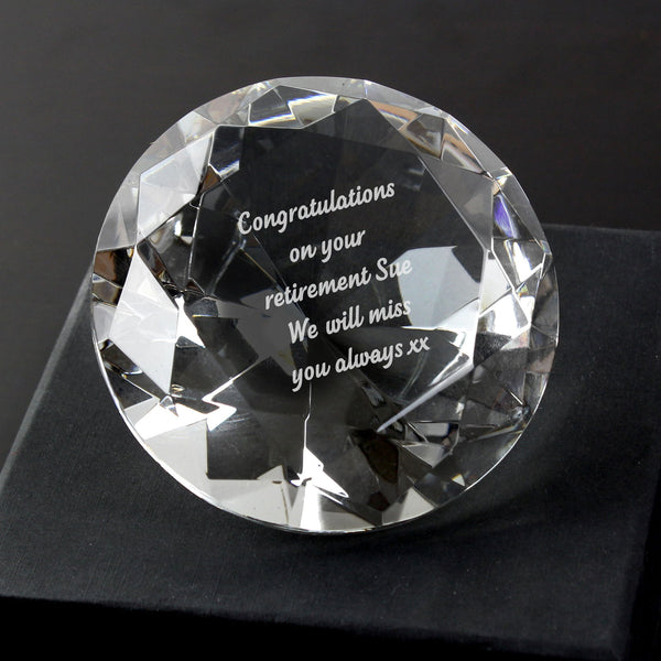 Personalised Diamond Paperweight available to buy at www.giftsfinder.co.uk