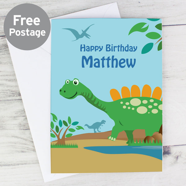 Personalised Dinosaur Card available to buy at www.giftsfinder.co.uk