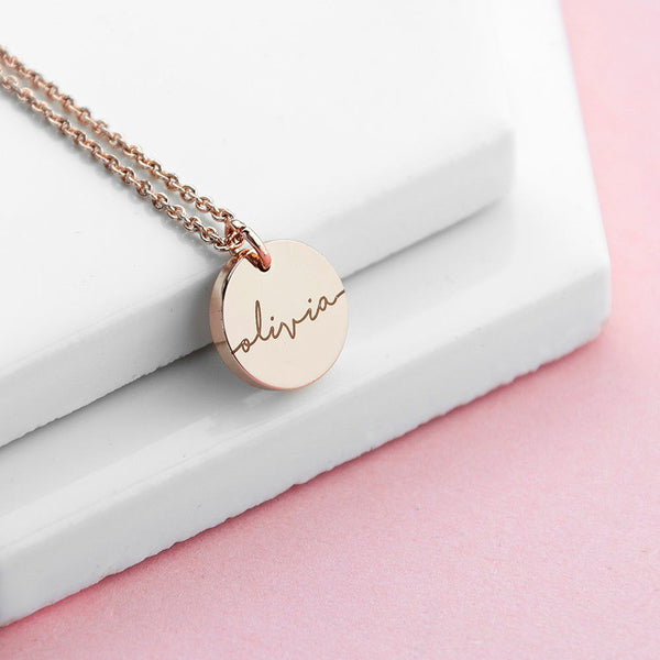 Personalised Disc Necklace available to buy at www.giftsfinder.co.uk