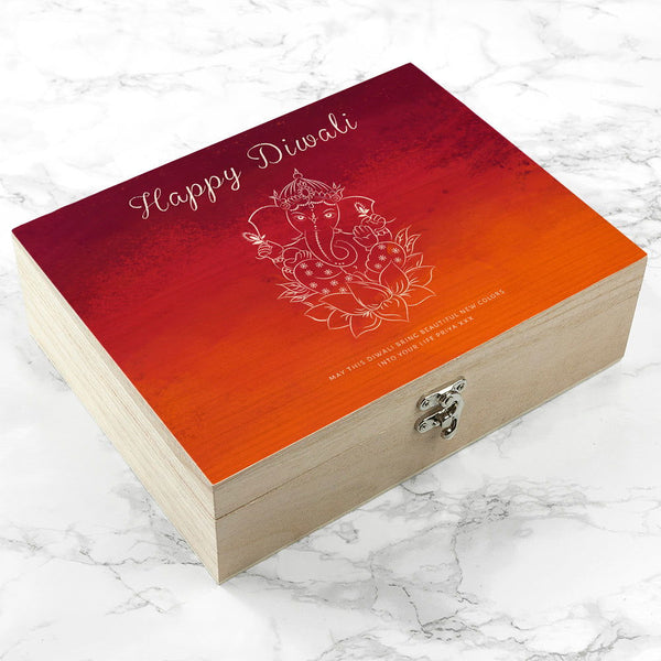 Personalised Diwali Ganesh Keepsake Box available to buy at www.giftsfinder.co.uk