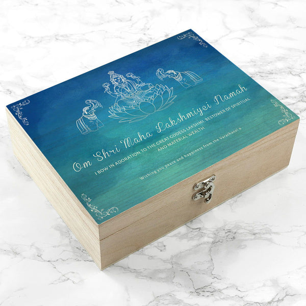 Personalised Diwali Lakshmi Keepsake Box available to buy at www.giftsfinder.co.uk